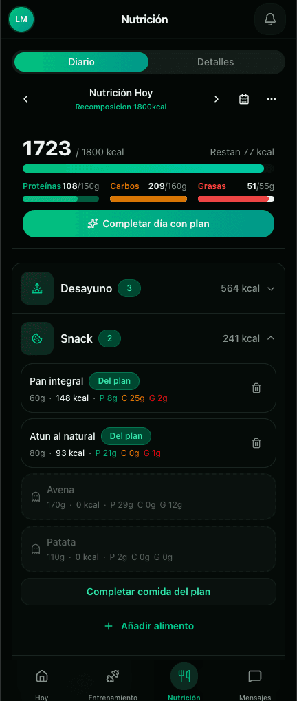 Nutrición completa y personalizada