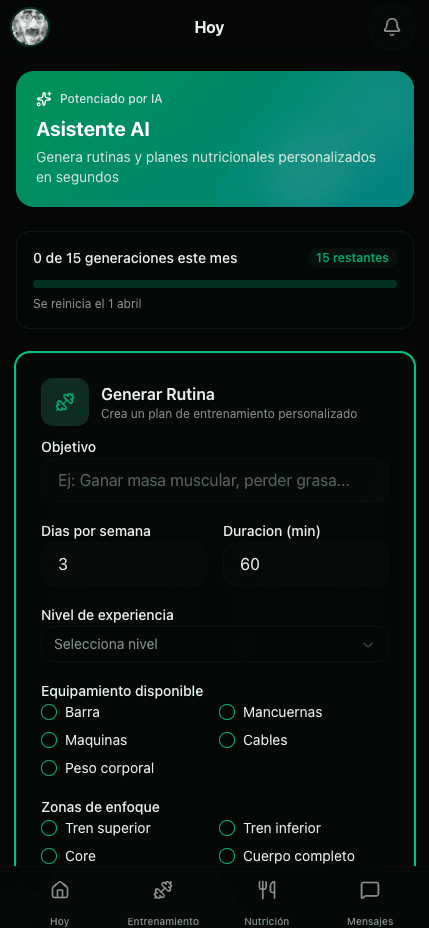 Tu entrenador personal con IA