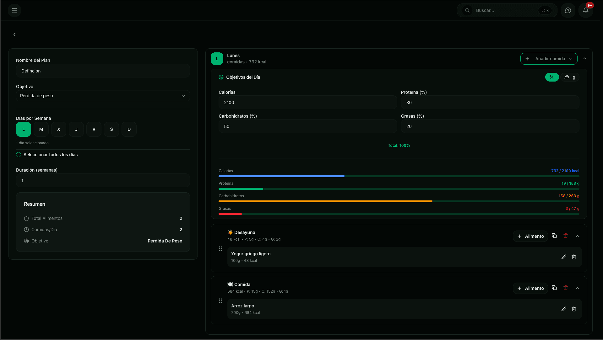 Rutinas, nutrición y programación